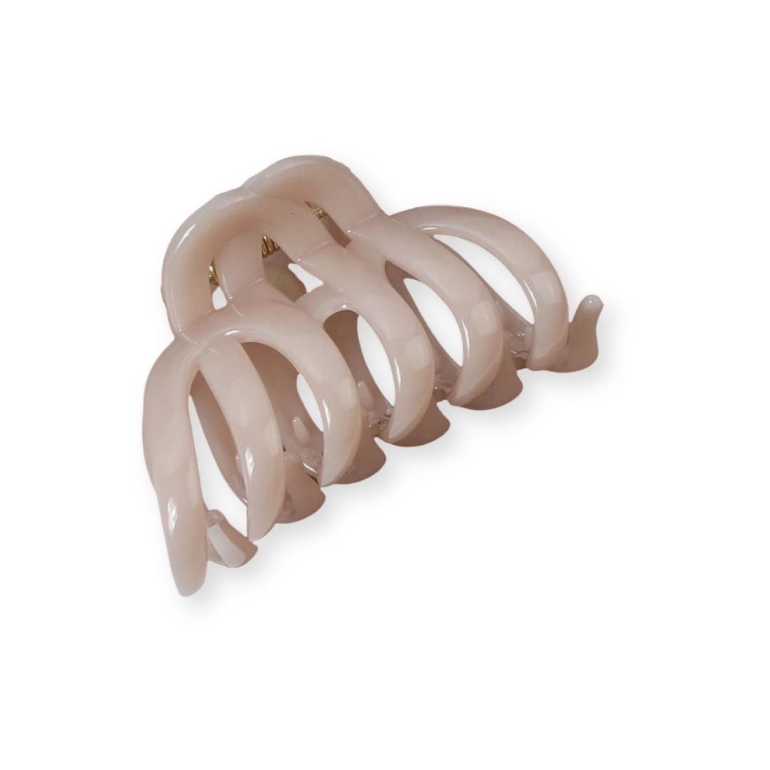 Grande pince à cheveux crabe en plastique – Pince chic cheveux épais Marron clair - Chic & Coquette