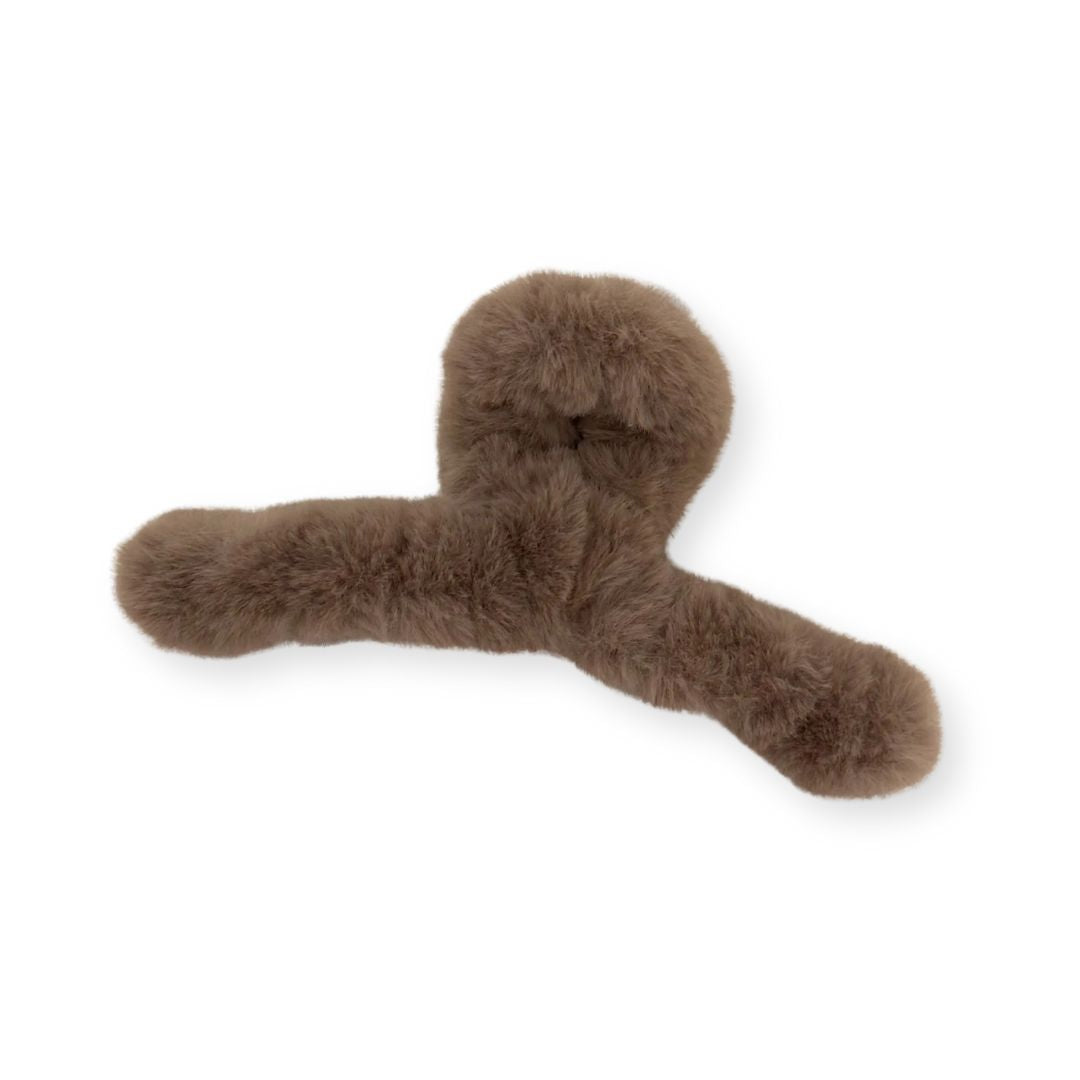 Grande pince à cheveux crabe en peluche 14 cm – Extra large Noir - Chic & Coquette