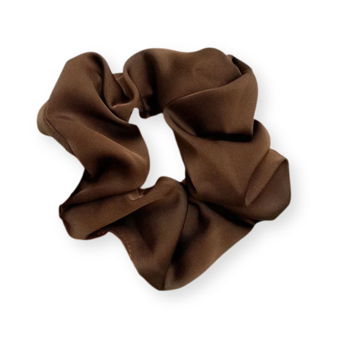 Gros chouchou en satin Marron - Chic & Coquette