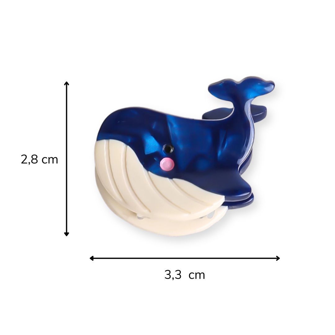 dimensions de la petite pince cheveux baleine en acétate