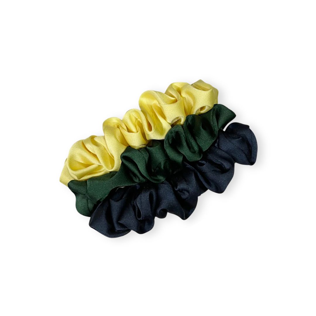 Mini chouchou élastique en soie – Lot de 3 pièces Colorés 4 - Chic & Coquette