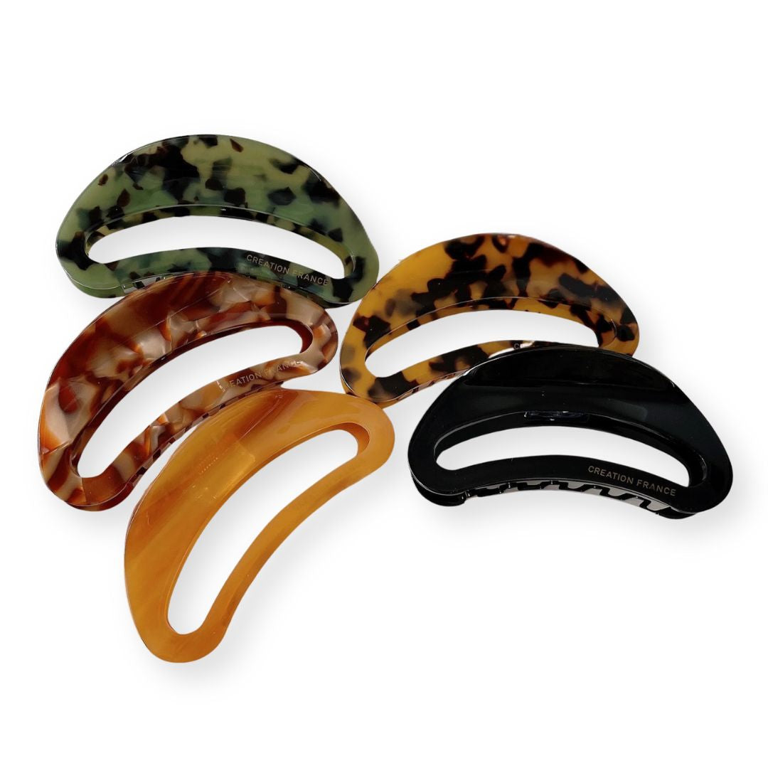 Lot de 5 grandes pinces à cheveux acétate léopard - Chic & Coquette