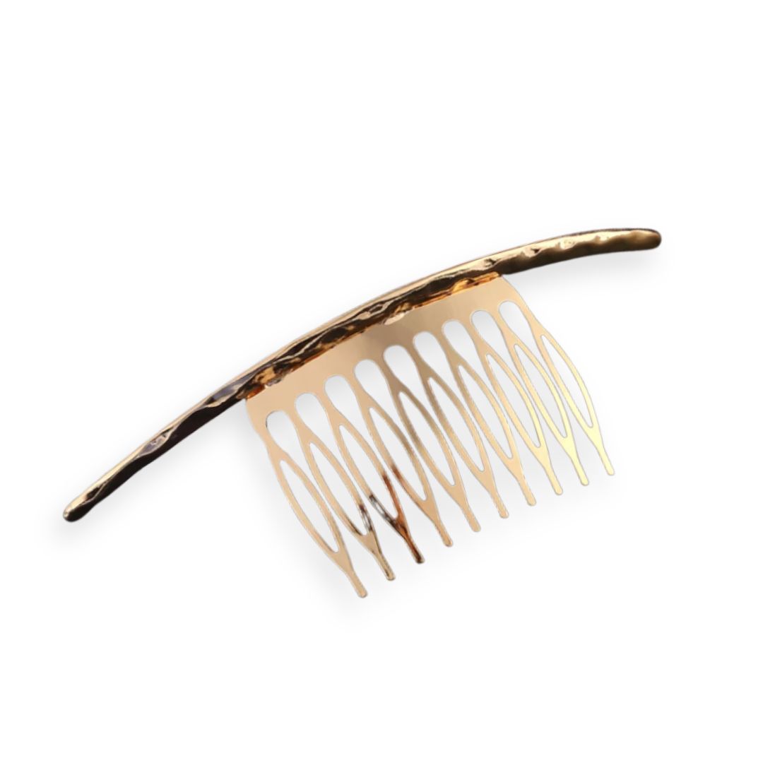 Peigne à cheveux métal doré élégant Torsadé - Chic & Coquette