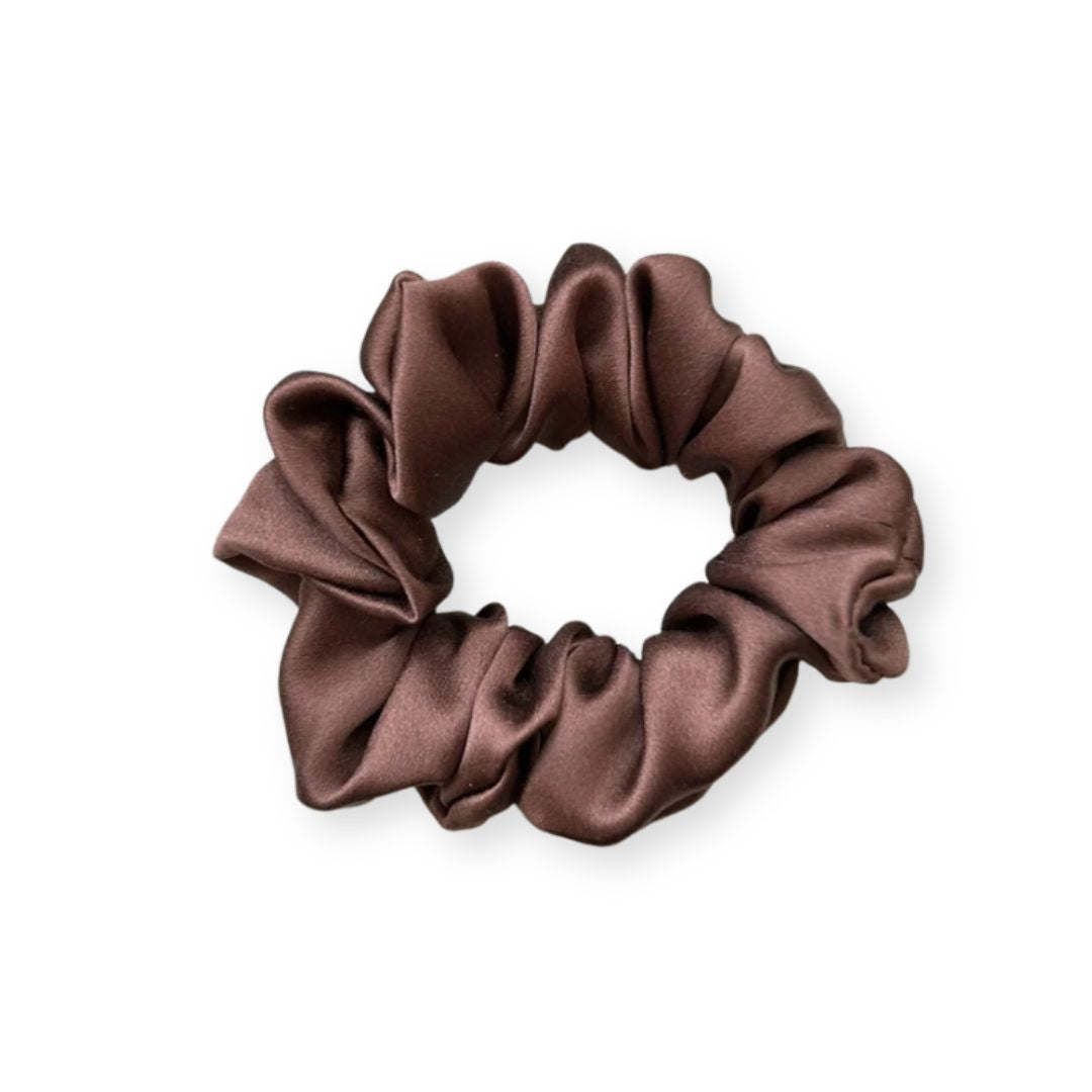 Petit chouchou en soie de mûrier Marron - Chic & Coquette