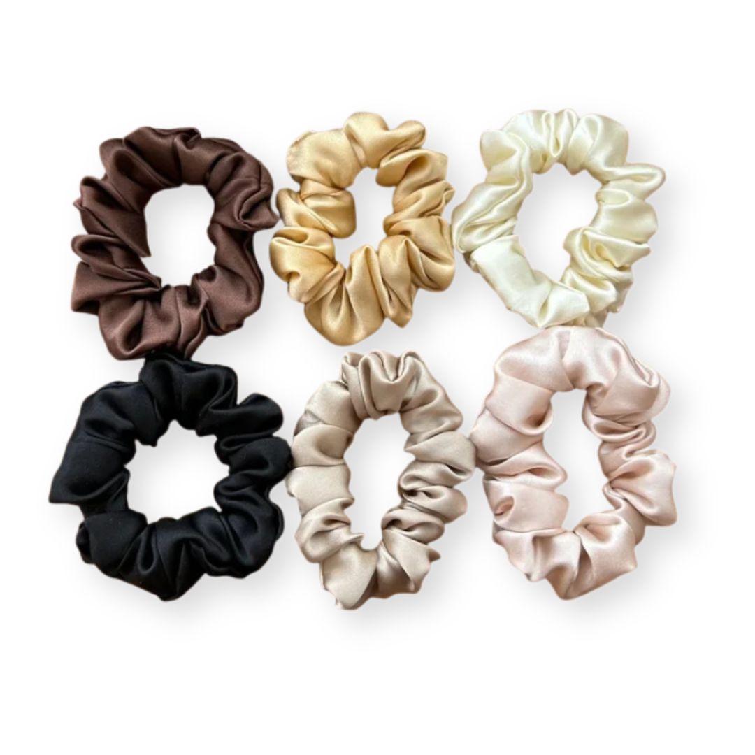 Petit chouchou en soie de mûrier Marron - Chic & Coquette