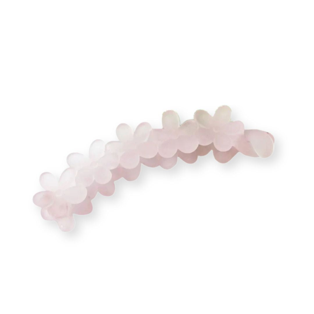 Pince à cheveux banane ornée de fleurs en plastique Bleu - Chic & Coquette