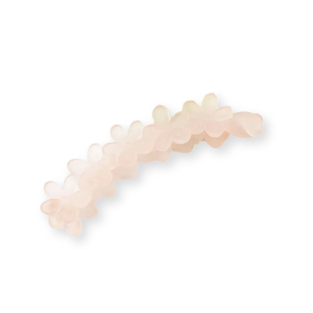 Pince à cheveux banane ornée de fleurs en plastique Rose - Chic & Coquette