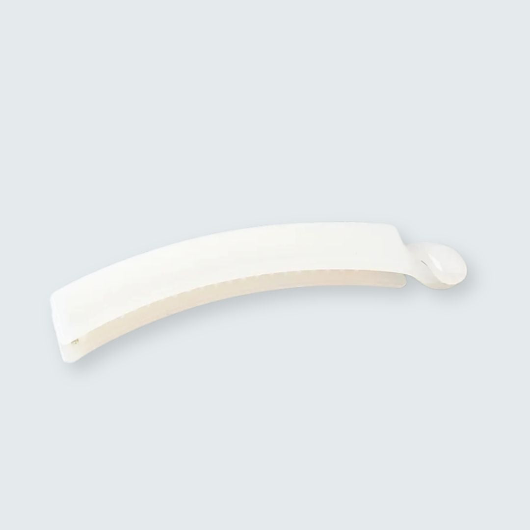 Pince à cheveux banane givrée solide plastique blanc - Chic & Coquette