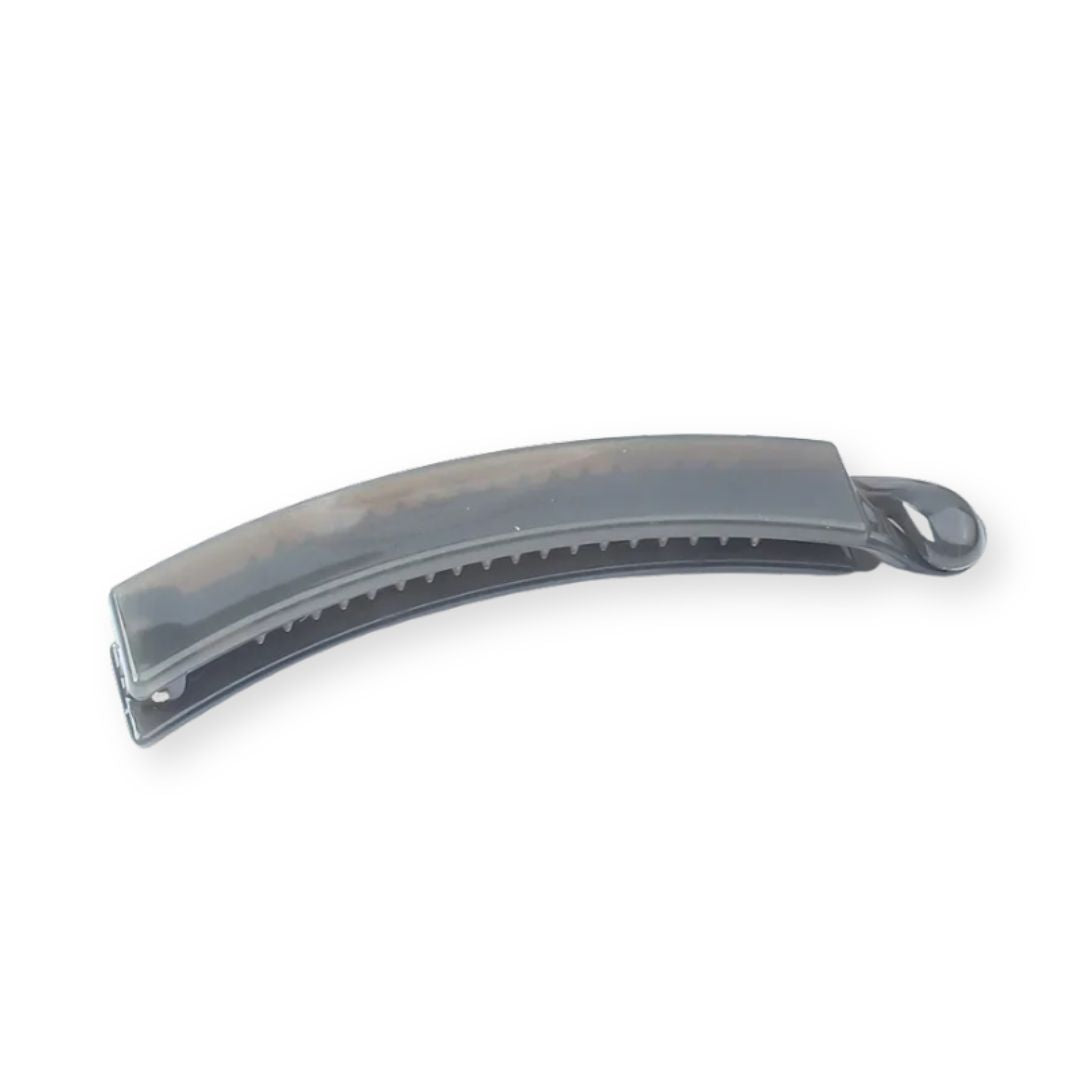 Pince à cheveux banane givrée solide plastique gris - Chic & Coquette