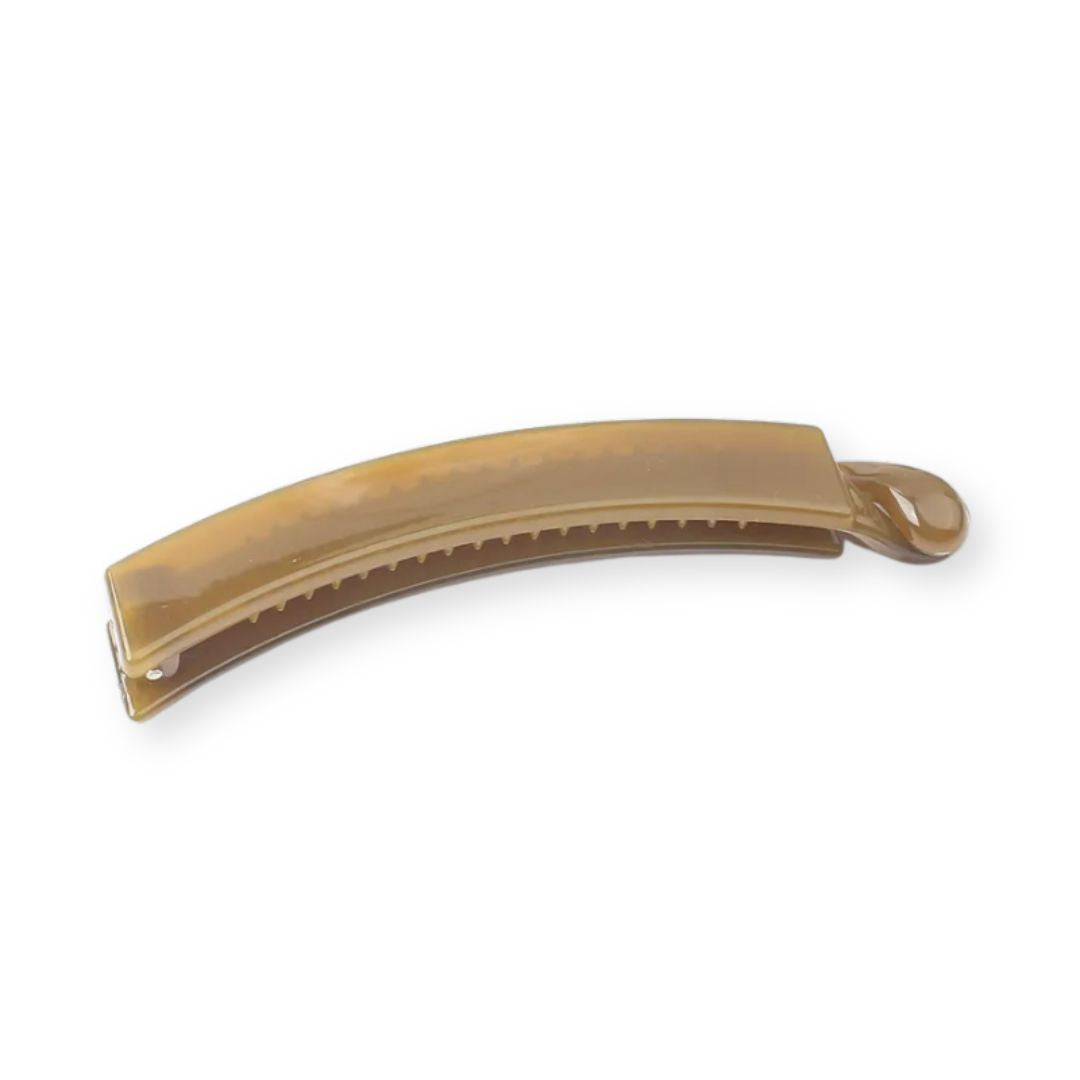 Pince à cheveux banane givrée solide plastique marron clair - Chic & Coquette