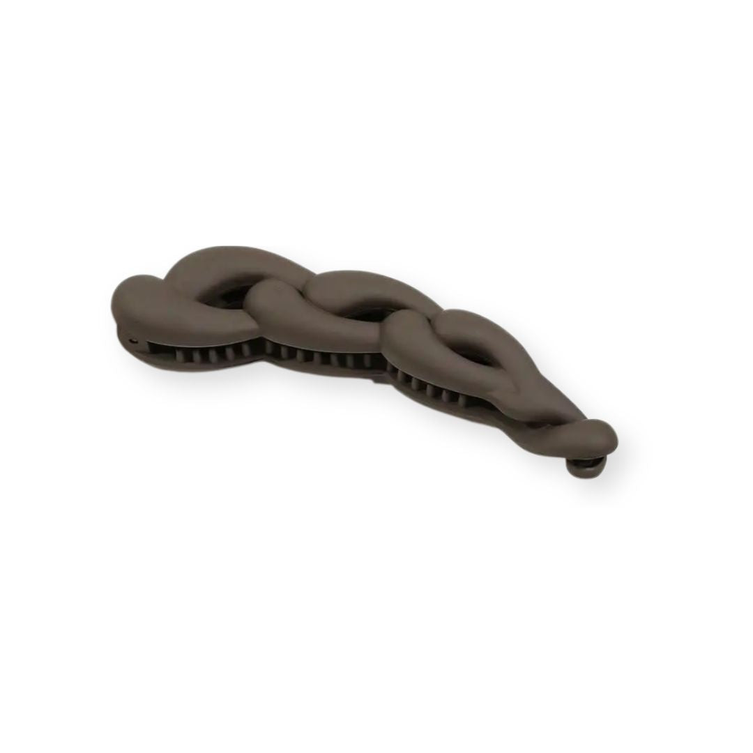 Pince à cheveux banane torsadée en plastique couleur mate – 10,5 cm Violet pâle - Chic & Coquette