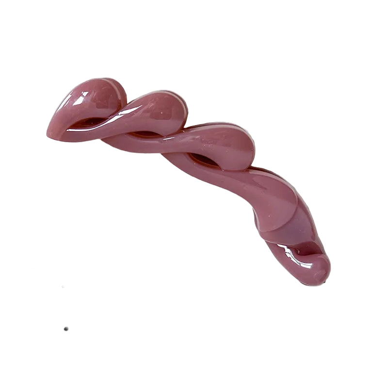 Pince à cheveux banane torsadée en plastique - Couleur Violet - Chic & Coquette