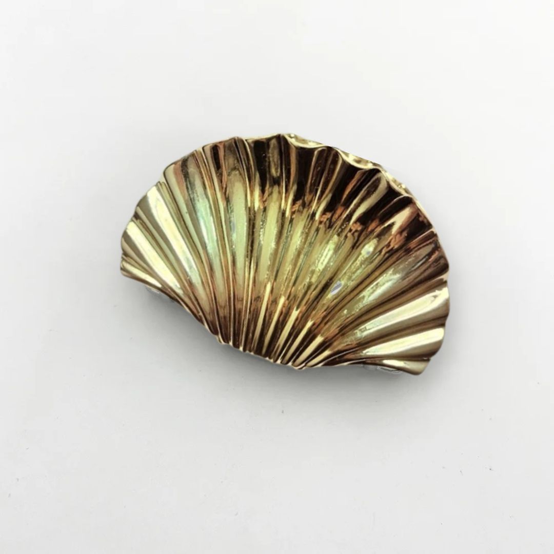 Pince à cheveux coquillage métal brillant Agent grand - Chic & Coquette