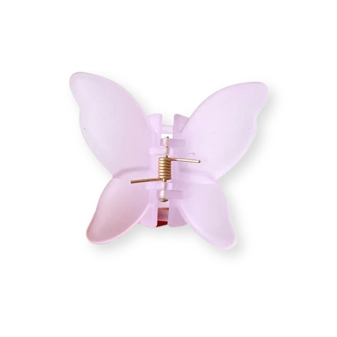 Pince à cheveux papillon transparent et mat – Couleur unie Violet - Chic & Coquette