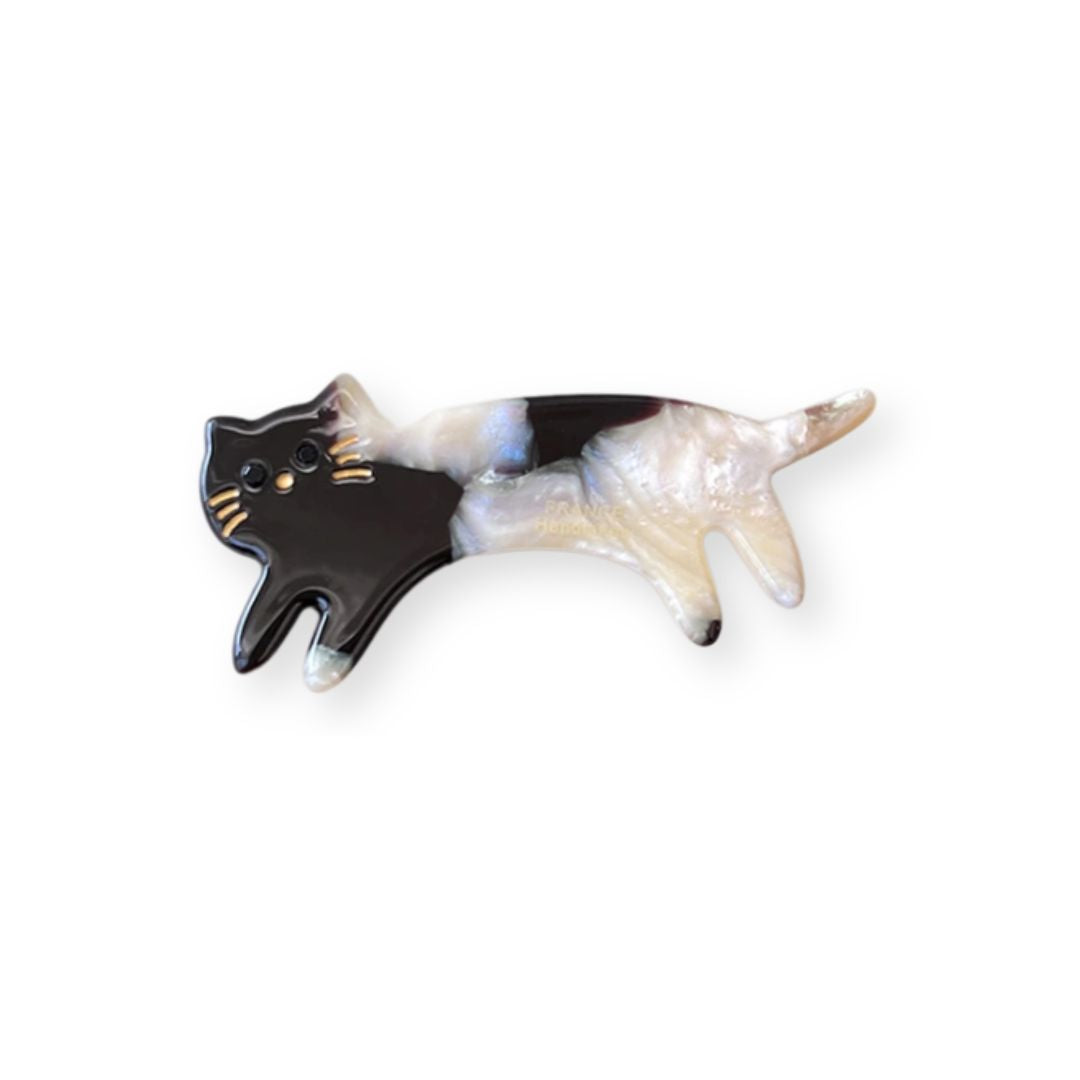 Pince à cheveux petit Chat en acétate tacheté 5 - Chic & Coquette