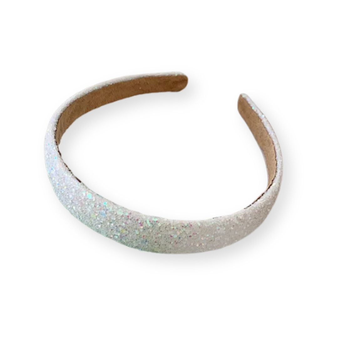 Serre Tête antidérapant à paillettes en sequin Blanc - Chic & Coquette