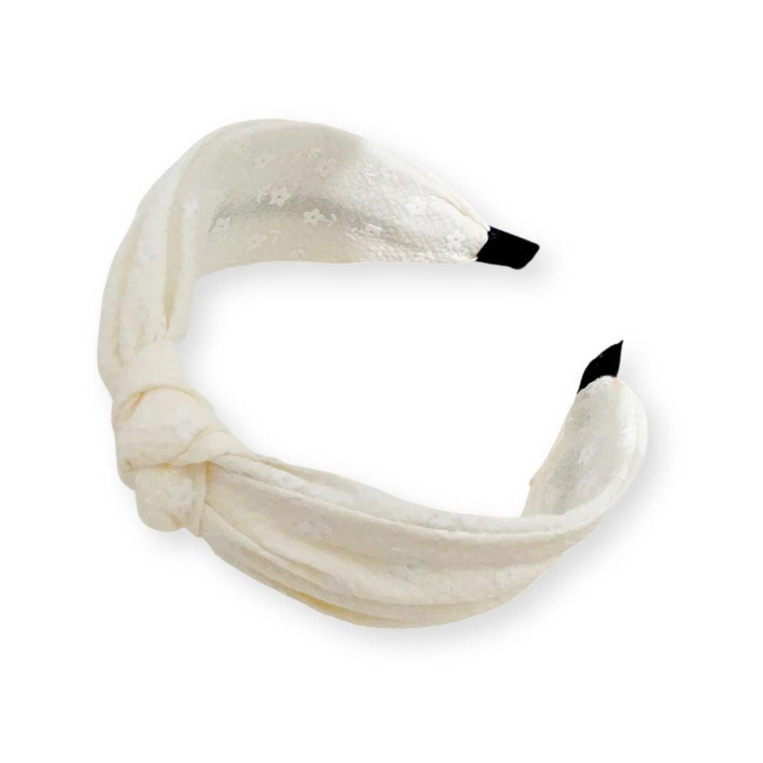 Serre-tête nœud petites fleurs Blanc - Chic & Coquette