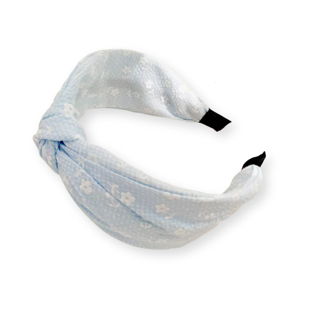 Serre-tête nœud petites fleurs Bleu - Chic & Coquette