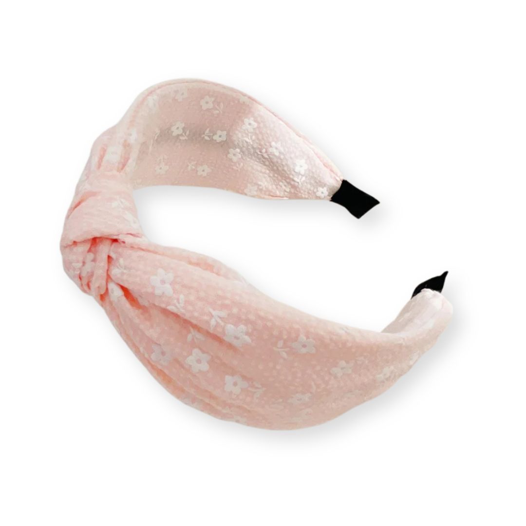Serre-tête nœud petites fleurs Rose - Chic & Coquette