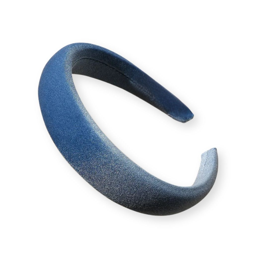 Serre-Tête en Velours Doux et Brillant Bleu - Chic & Coquette