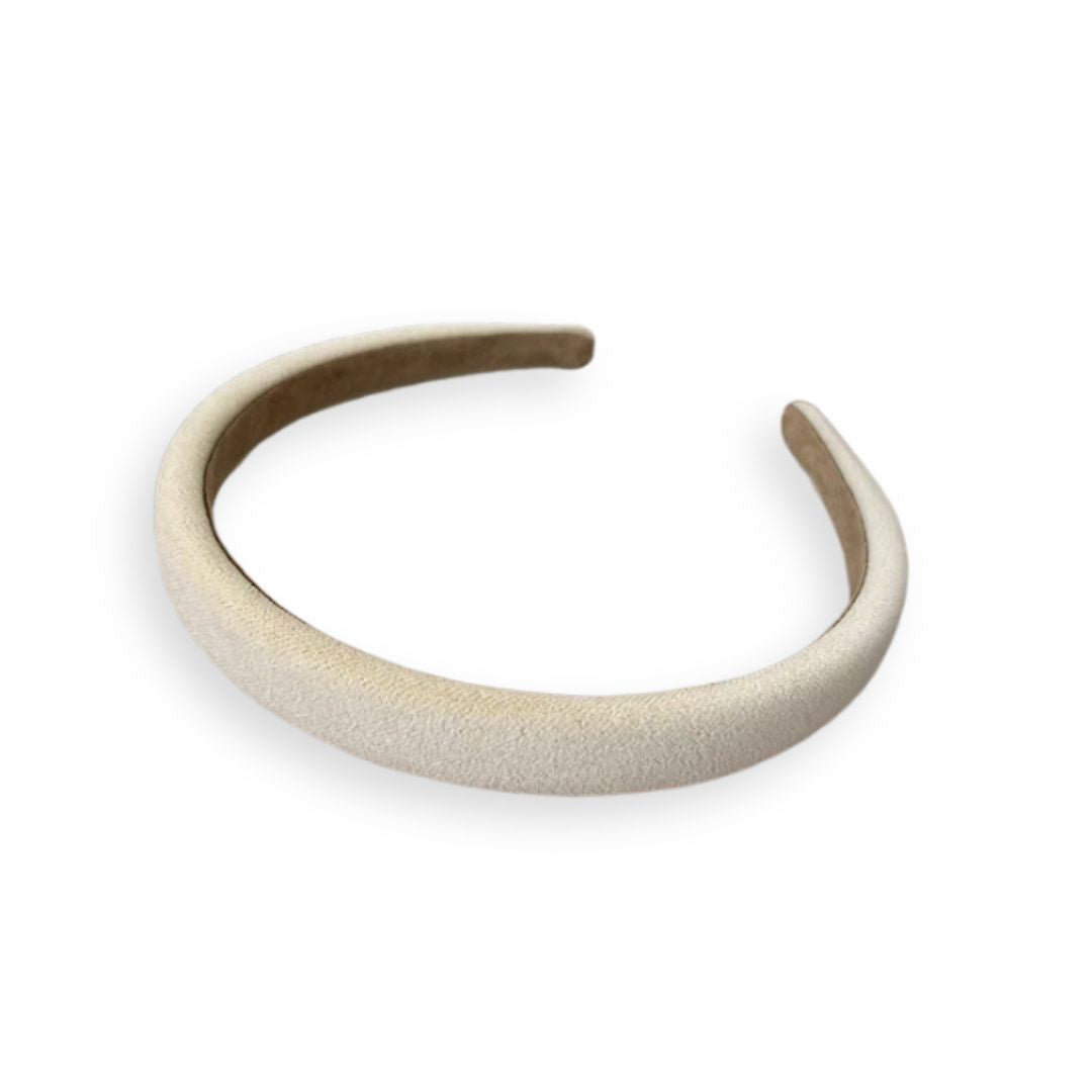 Serre-Tête en Velours Mat – 8 Couleurs Unies Beige - Chic & Coquette