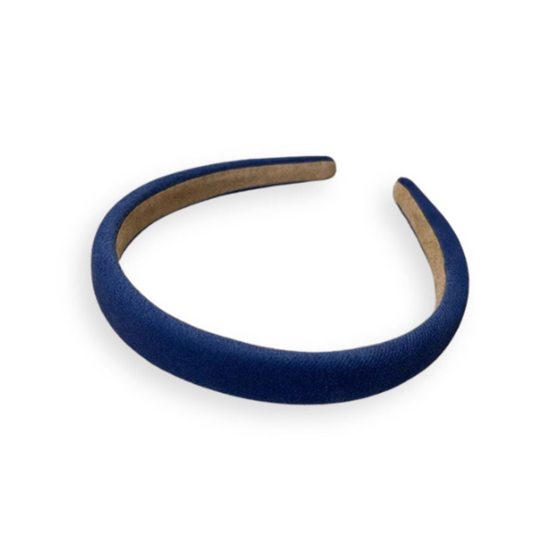 Serre-Tête en Velours Mat – 8 Couleurs Unies Bleu Foncé - Chic & Coquette