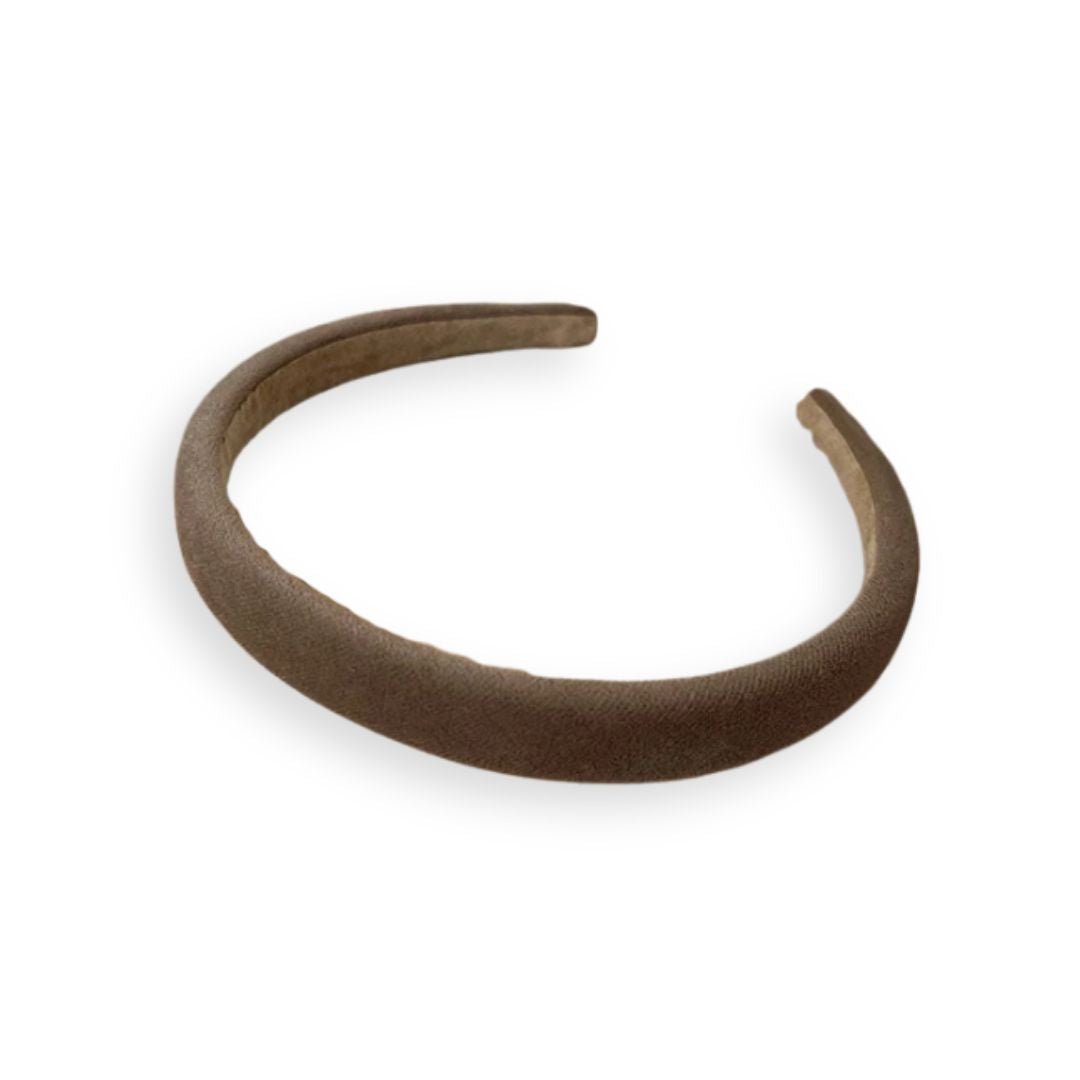 Serre-Tête en Velours Mat – 8 Couleurs Unies Marron - Chic & Coquette