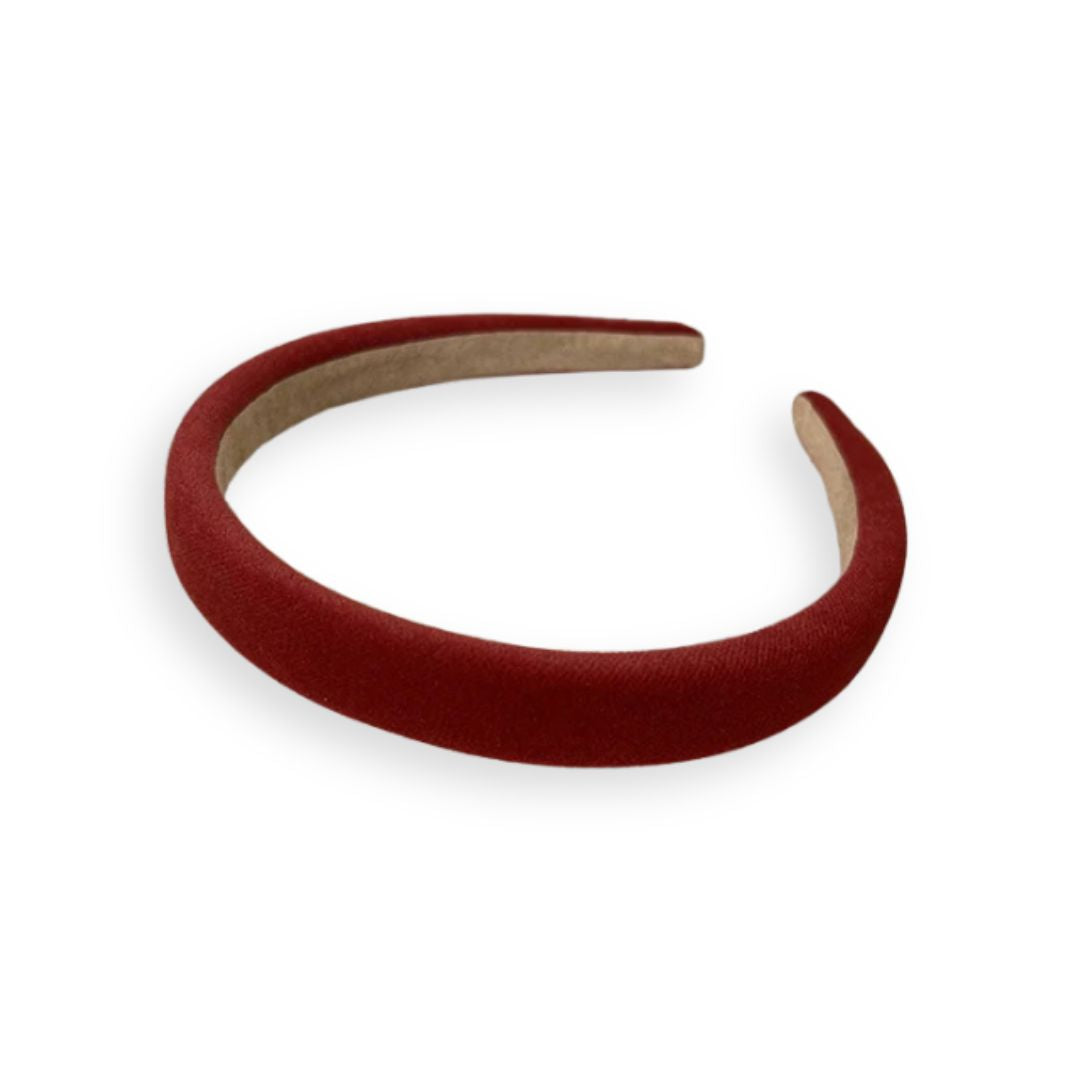 Serre-Tête en Velours Mat – 8 Couleurs Unies Rouge - Chic & Coquette