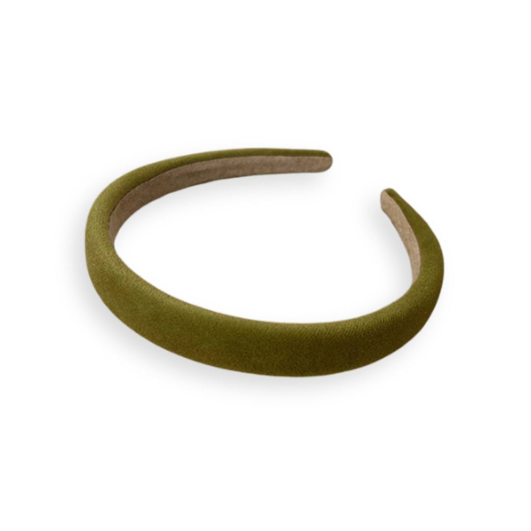 Serre-Tête en Velours Mat – 8 Couleurs Unies Vert - Chic & Coquette