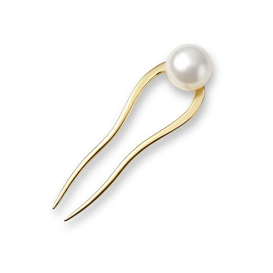 Épingle à cheveux perles en métal pour chignon 1 perle or - Chic & Coquette