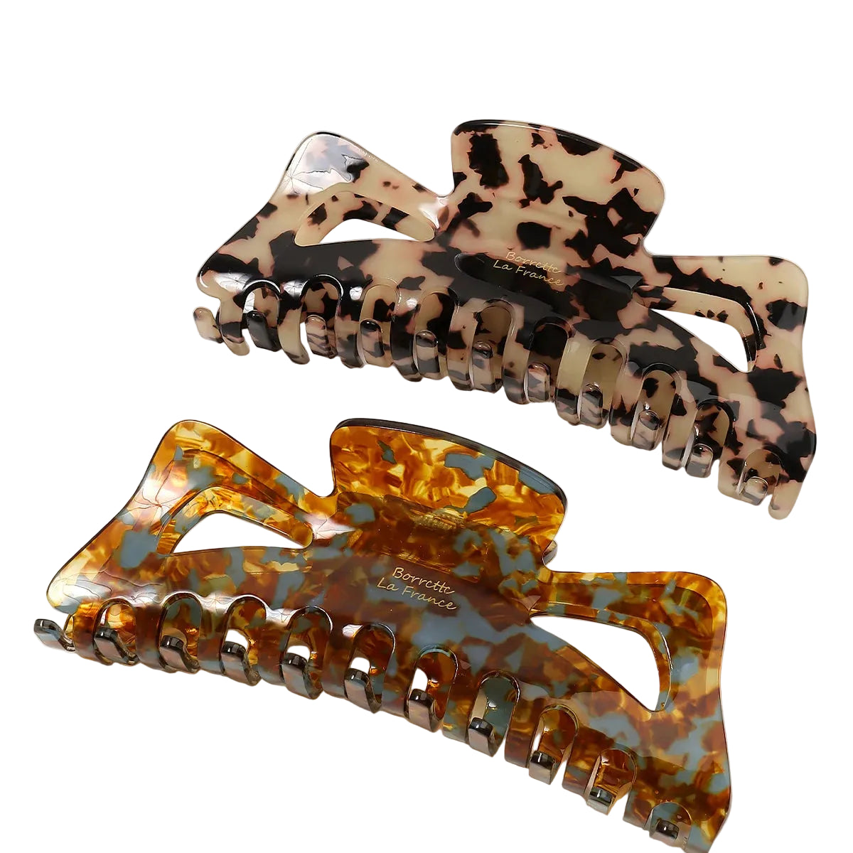 2 grandes pinces cheveux crabe en noeud papillon en acétate - Chic & Coquette