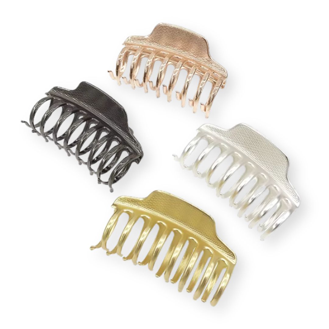 4 grandes pinces à cheveux crabe alliage en métal de différentes couleurs - Chic & Coquette