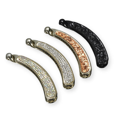 Pince banane ornée de cristaux scintillants – Taille 10 cm Noir - Chic & Coquette