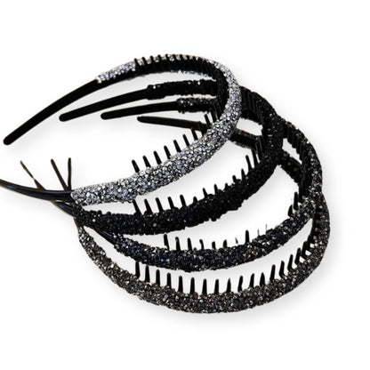 4 serre-têtes fin antidérapant strass brillant de différentes couleurs - Chic & Coquette