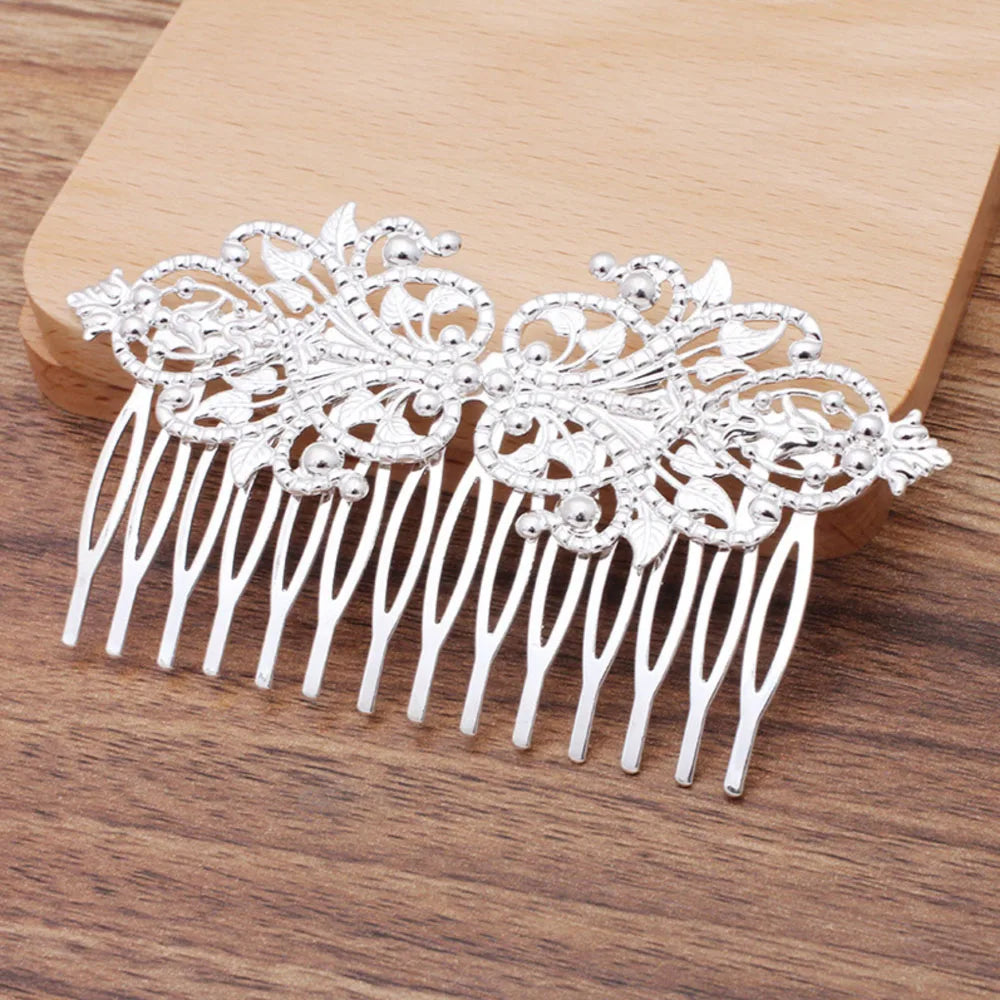 Peigne à cheveux en métal fleurs vintages Bronze - Chic & Coquette