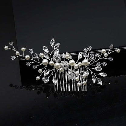 Peigne cheveux mariage orné de perles et strass étincelants 4 - Chic & Coquette