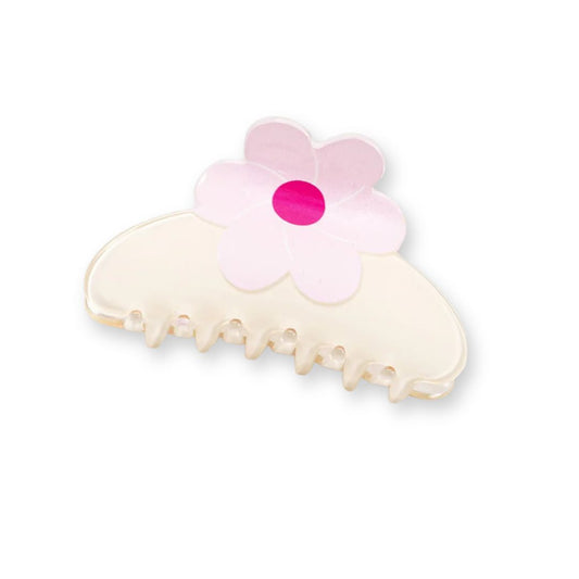 Pince à cheveux crabe avec fleur faite à la main – 4 coloris Bleu - Chic & Coquette