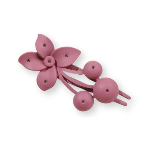 Pince à cheveux fleur mat en acrylique – Bec canard 10,5 cm Noir - Chic & Coquette
