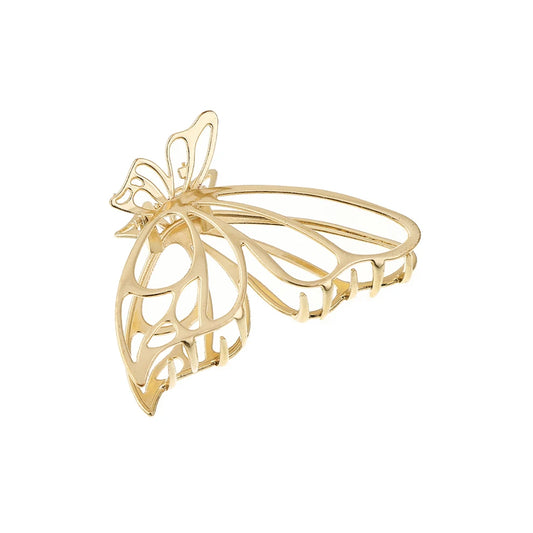 Pince à cheveux papillon ajourée en métal – Coloris argent ou doré Or - Chic & Coquette