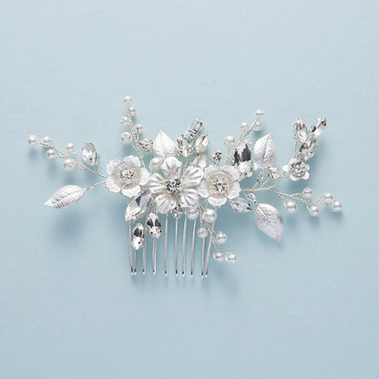 Peigne cheveux mariage élégant avec perles, strass & cristaux 14 - Chic & Coquette