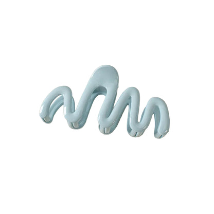 Pince à cheveux en forme de vague ondulée de couleur bleu ciel - Chic & Coquette