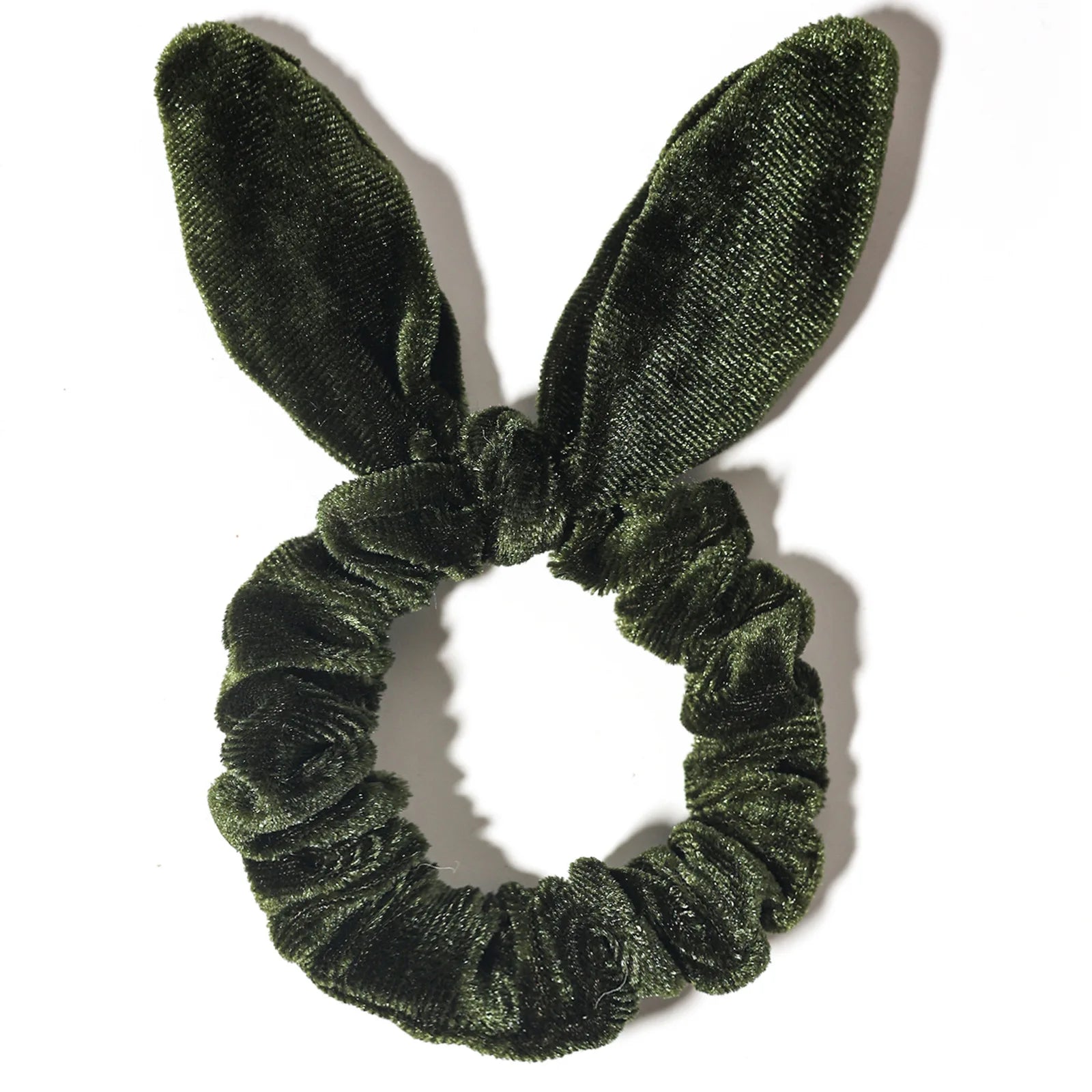 Chouchou en velours avec noeud d'oreilles de lapin Café - Chic & Coquette