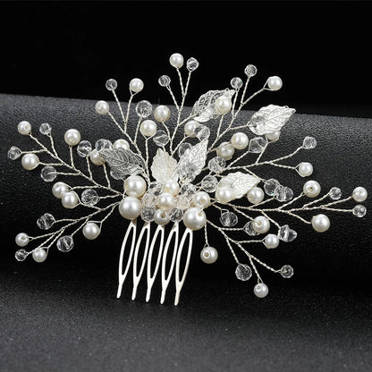 Peigne cheveux mariage élégant avec perles, strass & cristaux 29 - Chic & Coquette