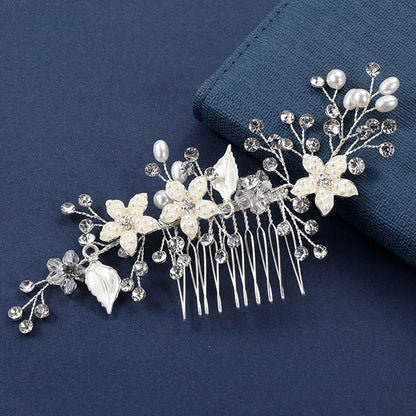 Peigne cheveux mariage élégant avec perles, strass & cristaux 26 - Chic & Coquette