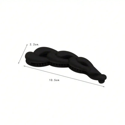 Pince à cheveux banane torsadée en plastique couleur mate – 10,5 cm Marron - Chic & Coquette