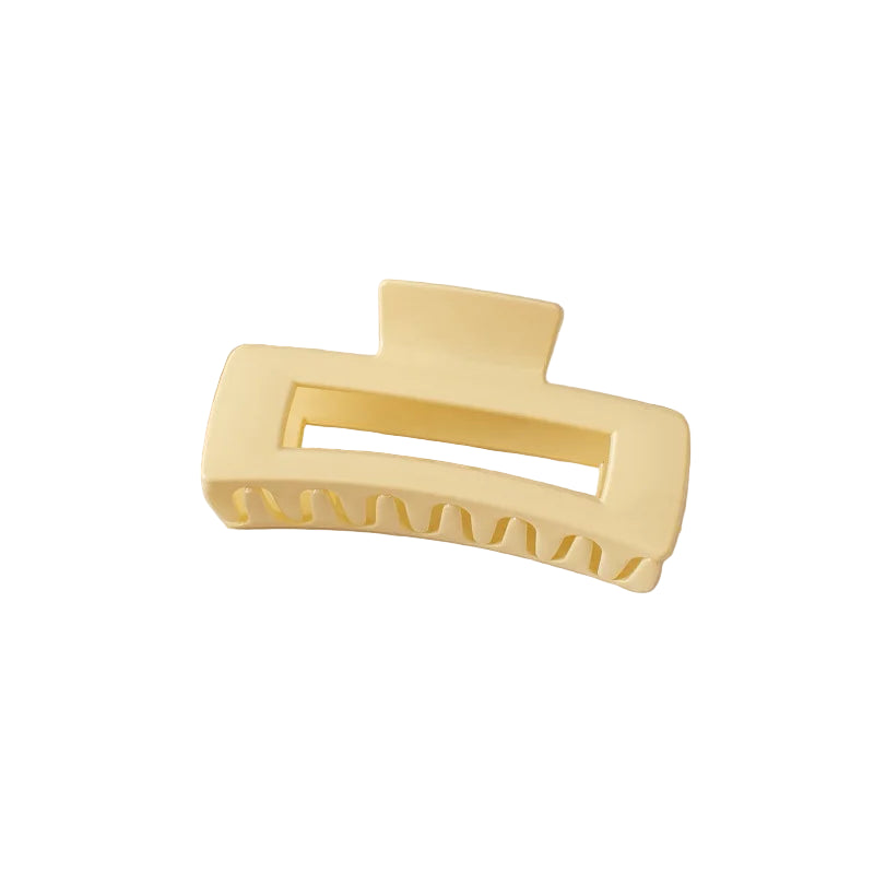 Pince à cheveux en forme de rectangle couleur jaune - Chic & Coquette