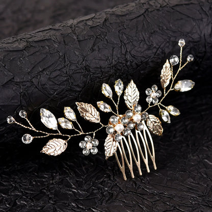 Peigne cheveux mariage élégant avec perles, strass & cristaux 6 - Chic & Coquette
