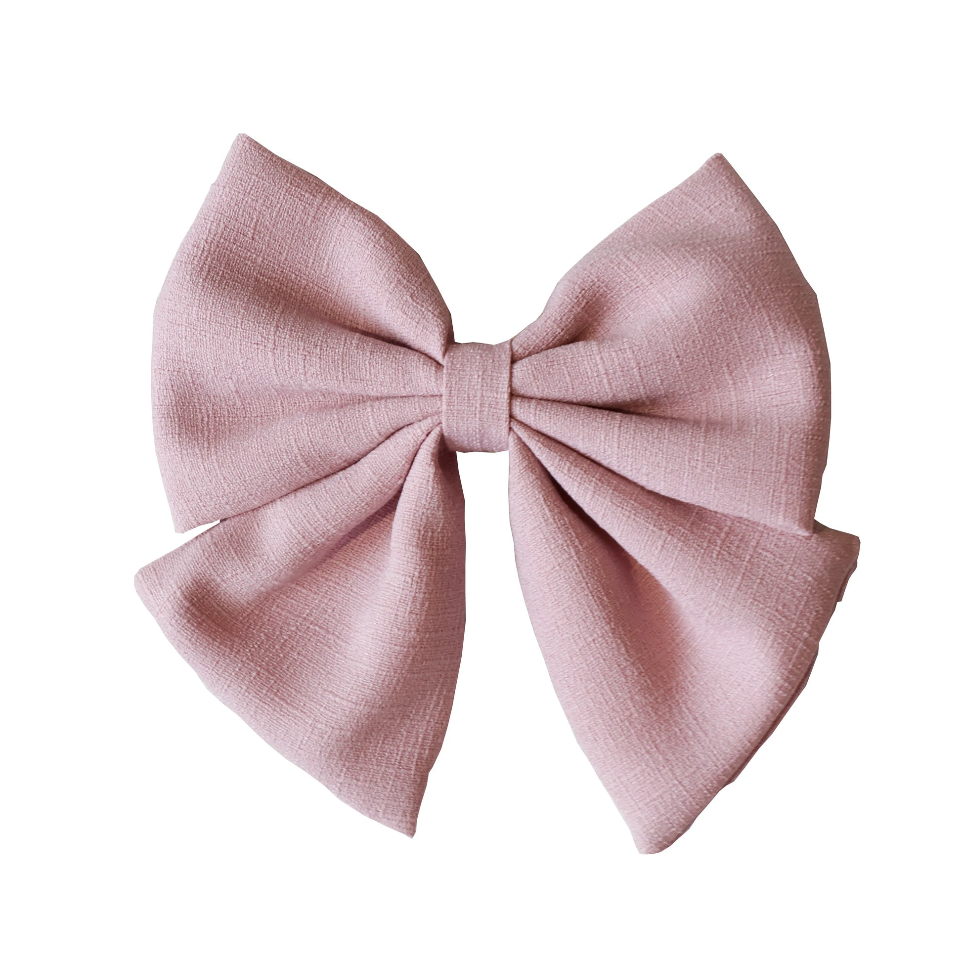 Barrette bébé grand nœud papillon en lin – 10 coloris unis Blanc - Chic & Coquette