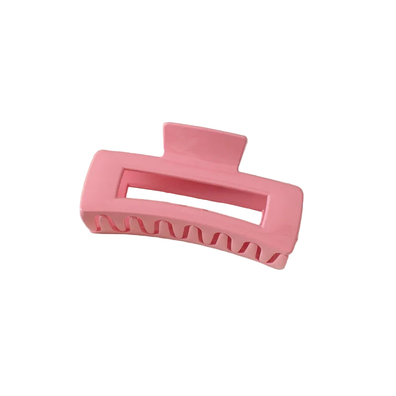 Pince à cheveux en forme de rectangle couleur rose - Chic & Coquette
