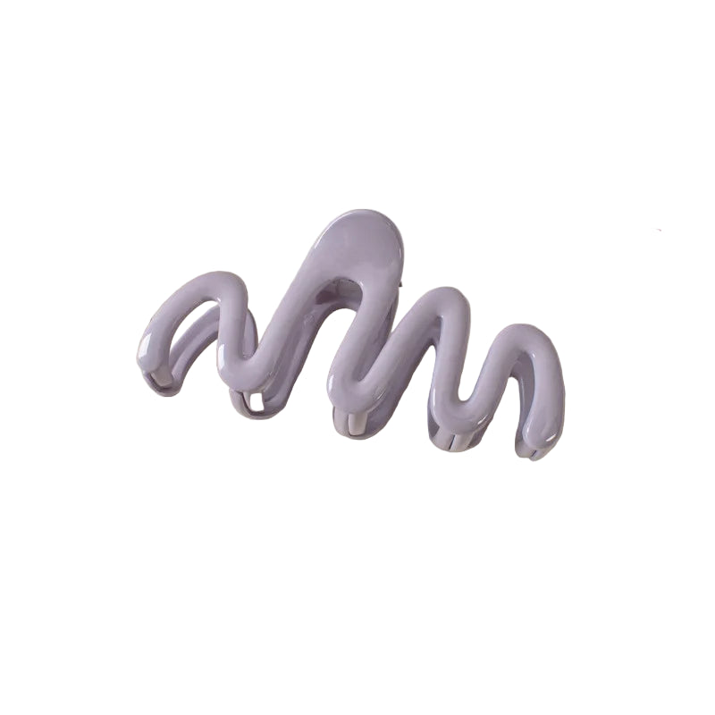 Pince à cheveux en forme de vague ondulée de couleur lilas, violet - Chic & Coquette